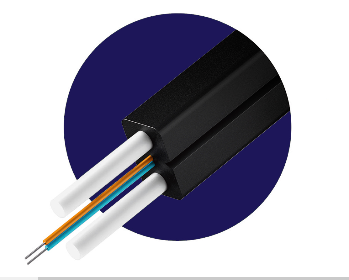 Оптический дроп кабель FTTH, 2ов, G657A1, усилен стеклопрутками (FRP)